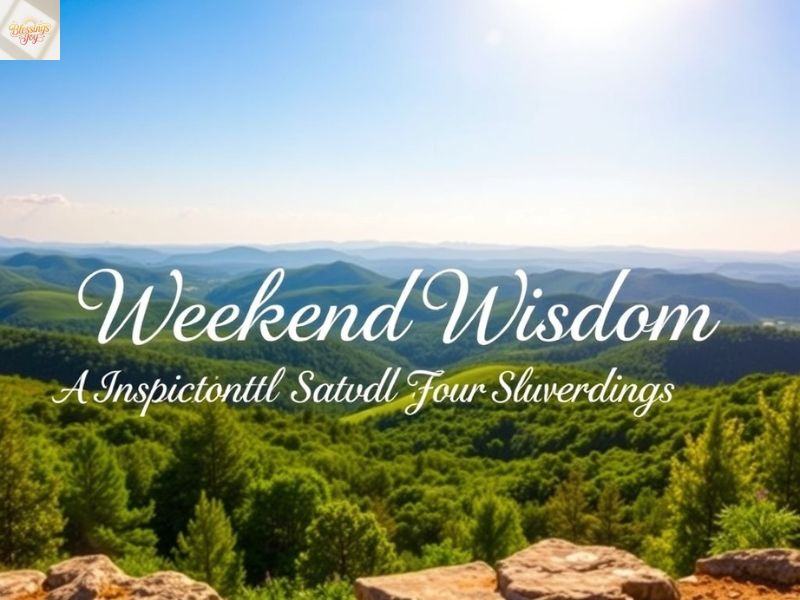 Weekend Wisdom Inspirational Saturday Blessings for Everyone